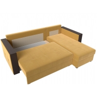 Угловой диван Валенсия Лайт (микровельвет жёлтый) - Изображение 2